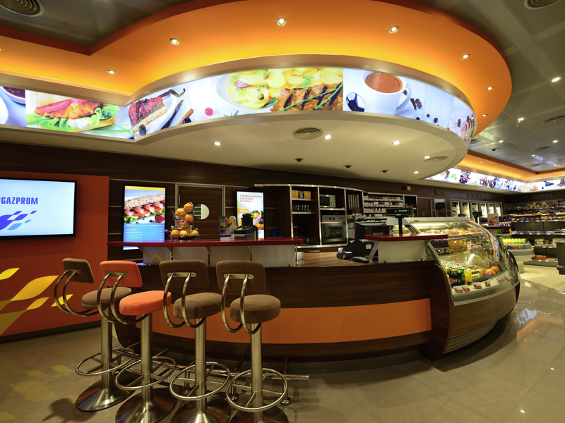 Interior of petrol stations