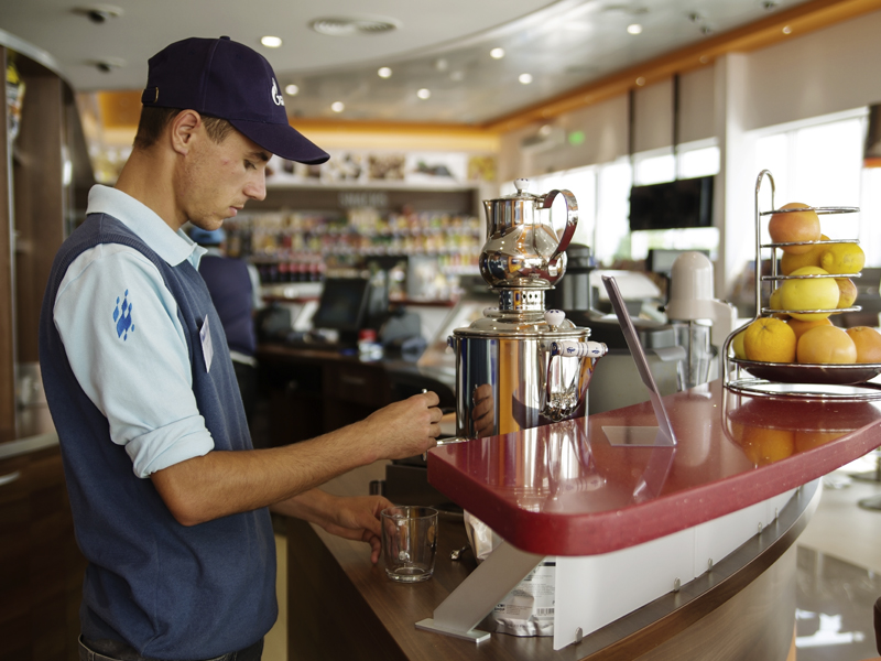 Interior of petrol stations