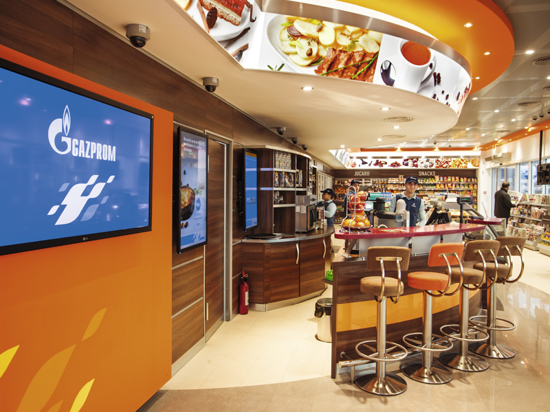 Interior of petrol stations